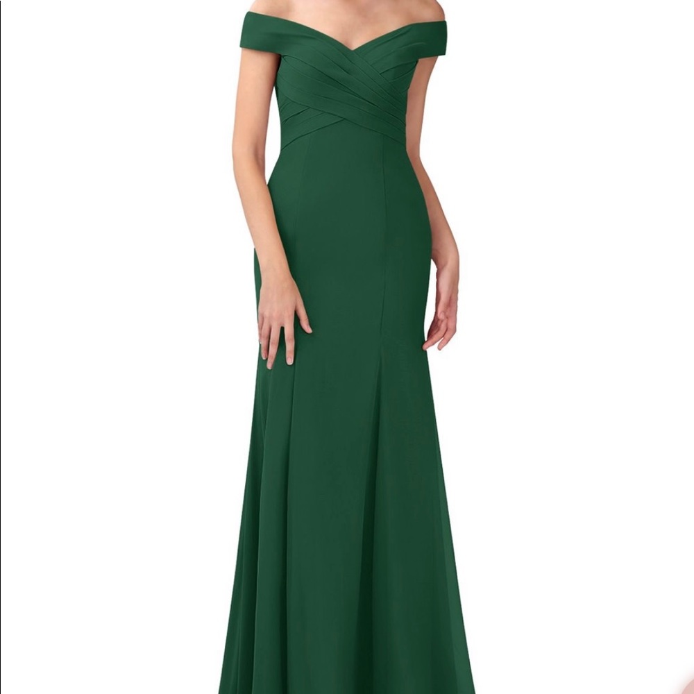 Azazie dark green bridesmaids dress - worn once
